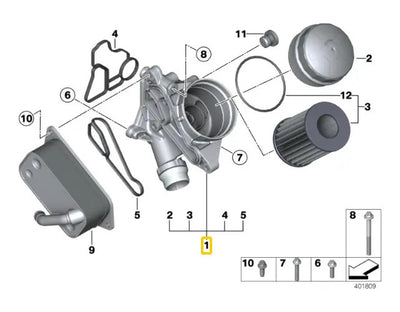 Toma Filtro Aceite Motor Bmw E60 E80 F20 N20 N55 N52 09-17