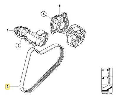 Banda Accesorios Motor 6pk895 Mini R56 R57 R58 R59 R60 N14