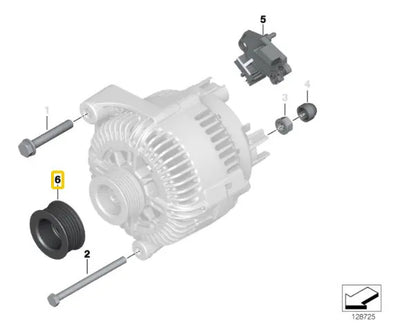 Polea Alternador 49mm Bmw N52 525i 530i 2005 2006 2007