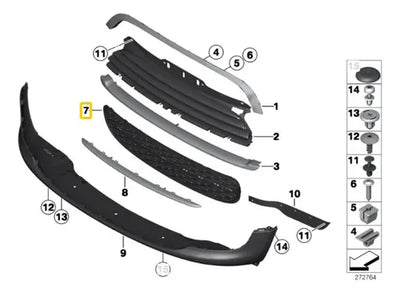 Rejilla Central Defensa Delantera Mini Cooper R56 2007-2014