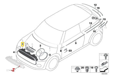 Parrilla Delantera Cofre Mini Cooper F55 F56 2014-2018