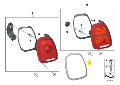 Par Molduras Biseles Calaveras Mini Cooper 2014 - 2020