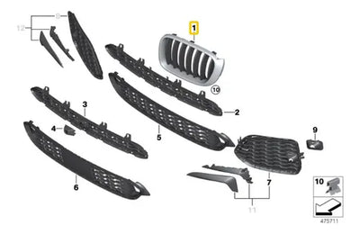 Parrillas Para Bmw X3 F25 - X4 F26 2011-2018