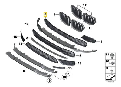 Rejilla Central Defensa Delantera Inferior Bmw X1 2012-2016