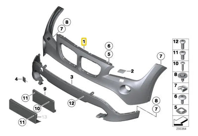 Facia Defensa Delantera Bmw X1 E84 2010 Al 2016