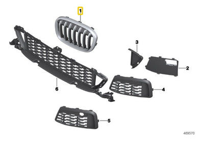 Par Parrillas Frontal Rejilla Para Bmw F48 F49 X1 2016-2019