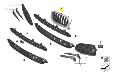 Parrillas Para Bmw X3 F25 - X4 F26 2011-2018
