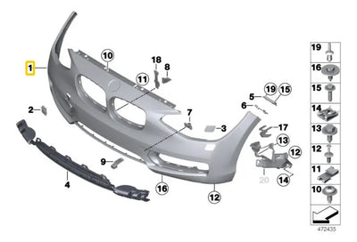 Facia Defensa Bmw Serie 1 F20 Estilo M Performance 2013-2015