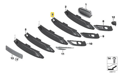 Rejilla Abierta Defensa Delantera Bmw F44 Serie 2 2022-2024