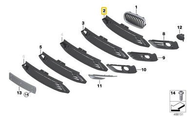 Rejilla Cerrada Defensa Delantera Bmw F44 Serie 2 2022-2024