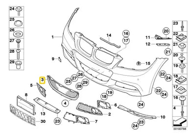 Rejilla Central Defensa Delantera Bmw Serie 3 325 330 335 M3