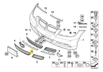 Moldura Defensa Delantera Bmw Serie 3 325i 330i 335i M3 E90