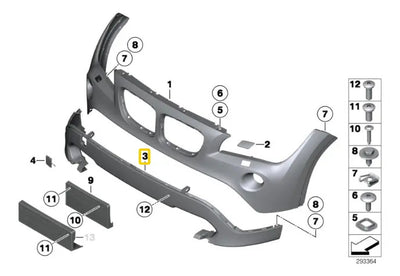Spoiler Facia Delantero Bmw X1 E84 2010 Al 2016