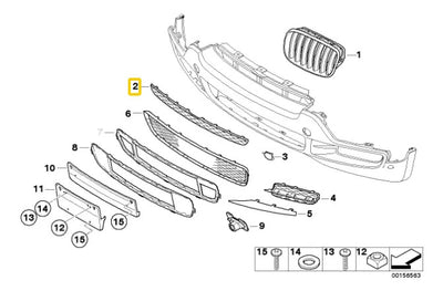 Rejilla Bmw Sup Facia Bmw X5 11-13 Oem 51117159597