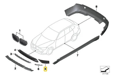 Parrilla De Ventilacion Delantera Cerrada Bmw E84 X1 10-16
