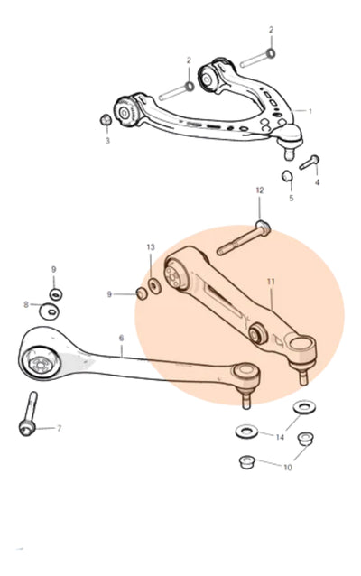 Brazo Recto Inferior Suspension Delantera Tesla S 2016-2025