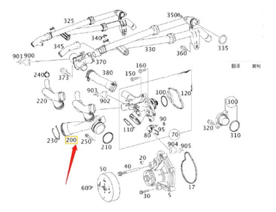 Manguera Agua Termostato Mercedes C200 C250 Slk200 Slk250