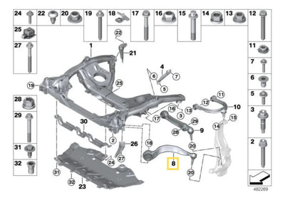 Par Brazos Curvos Suspension Delantera Bmw 530i 530e