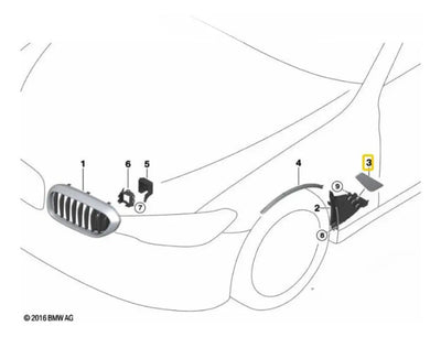 Moldura Lateral Delantera Derecha Bmw 520i 530i 530e