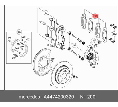Balatas Frenos Traseros Mercedes Clase V 2016 Al 2019