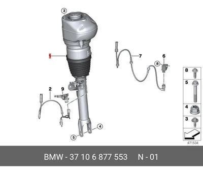 Par Amortiguadores Suspens Delant Ads Bmw 740e 740i 750i