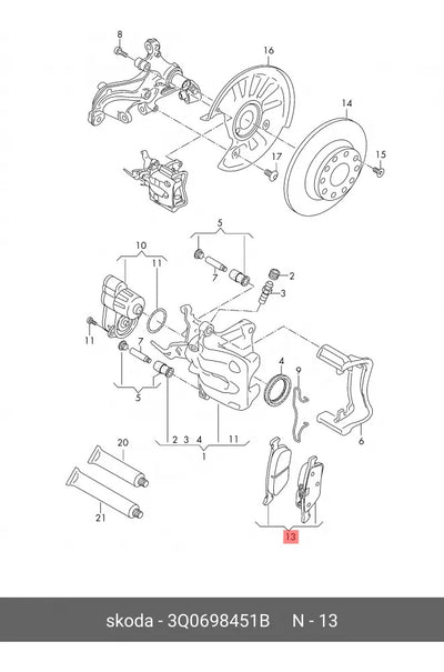 Balatas Traseras Vw Tiguan Jetta Golf Audi A3 Seat Leon