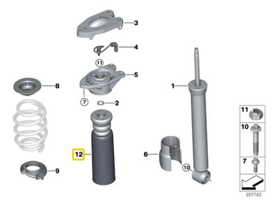 Tope Rebote Amortiguador Trasero Mini Cooper F57 2014-2022