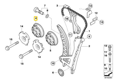 Engrane Árbol De Levas Escape Bmw 120i 2009 A 2010 2.0 4 Cil
