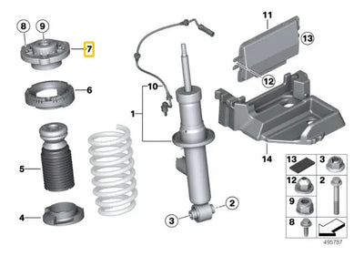 Base Amortiguador Suspension Trasera Bmw F25 X3 2011 Al 2017