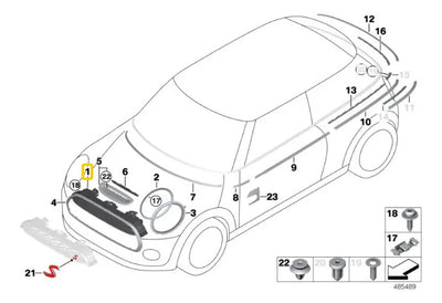 Parrilla Delantera Cofre Mini Jcw Clubman 2014-2018 F55 F56