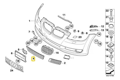 Rejilla Ventilacion Delantera Bmw 325i 330i 335 M3 2006-2012