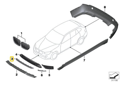 Moldura De Ventilacion Delantera Bmw E84 X1 2010 Al 2016