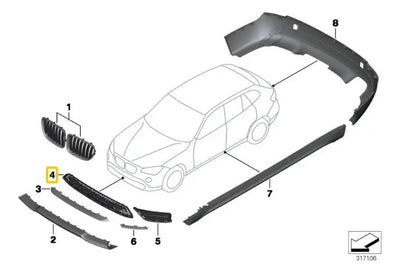 Rejilla Central Defensa Delantera Bmw E84 X1 2010 A 2016