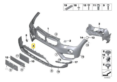 Spoiler Facia Delantero Bmw X1 2016 2017 2018 2019
