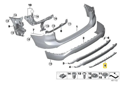 Moldura Facia Trasera Bmw X1 2016 2017 2018 2019