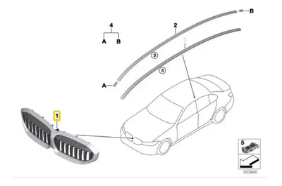 Parrilla Delantera Cromada Bmw G20 320i 330i 340i 2019-2024