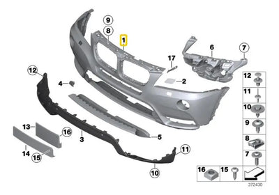 Defensa Delantera Bmw X3 2012 - 2016 S/faro S/sens