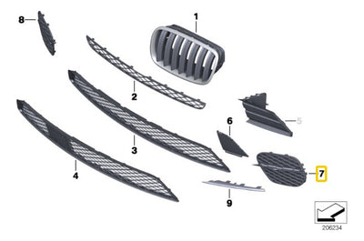 Par Parrillas Delanteras Bmw E70 X5 2011 2012 2013