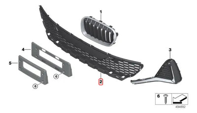 Rejilla Central Defensa Delantera Bmw Serie 1 118i 120i 128i