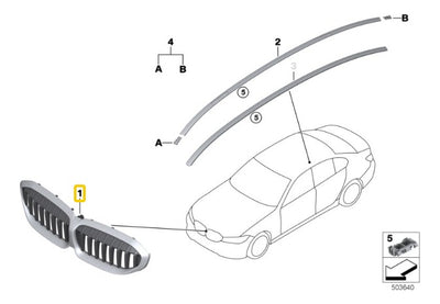 Parrilla Delantera Bmw Serie 3 G20 320i 330i 19-23 Cromado