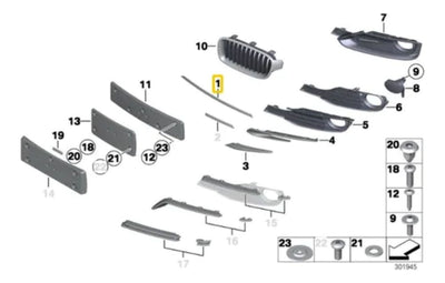 Moldura Cromada Delantera Bmw Serie 3 (12-18)