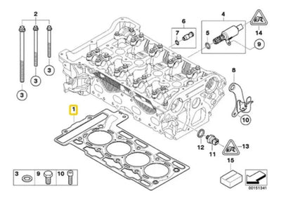 Junta Cabeza Motor Bmw 116i 118i 120i 1.6 L 2012 Al 2015