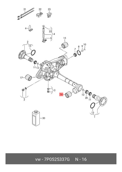 Buje Diferencial Suspensión Audi Q7 Touareg Amarok Cayenne