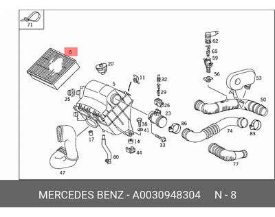 Filtro Aire Motor Mercedes Benz Sprinter 316 416 2000-2006