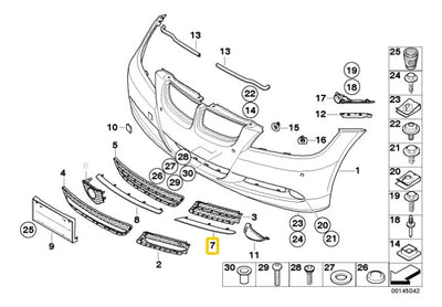 Moldura Rejilla Lateral Delantera Bmw E90 325 335i 2006-2012