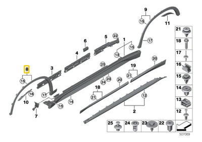 Cantonera Salpicadera Delantera Bmw X1 2016-2019
