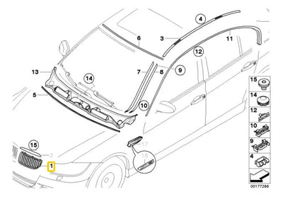 Parrilla Bmw Serie 3 2009 2010 2011 Derecha Lineas Negras