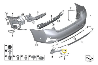 Moldura Rejilla Superior Trasera Bmw G20 Serie 3 2019-2024