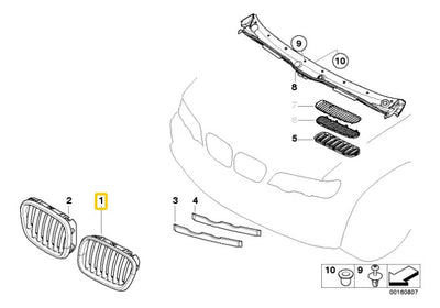 Parrilla Delantera Bmw X5 2004 2005 2006 E53