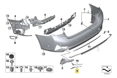 Moldura Rejilla Inferior Trasera Bmw G20 320i 330i 19-24